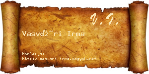 Vasvári Irma névjegykártya
