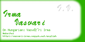 irma vasvari business card